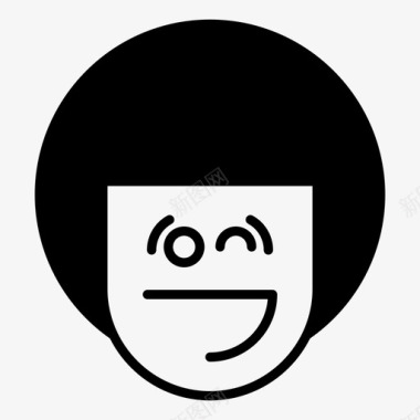 男孩眨眼表情图标图标