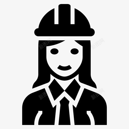 工程师职业女性填充图标svg_新图网 https://ixintu.com 填充 工程师 职业女性