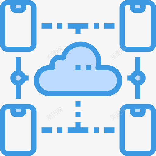 云计算云技术24蓝色图标svg_新图网 https://ixintu.com 云计算 技术 蓝色