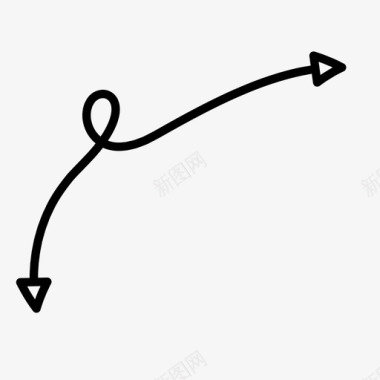 箭头弯曲曲线图标图标
