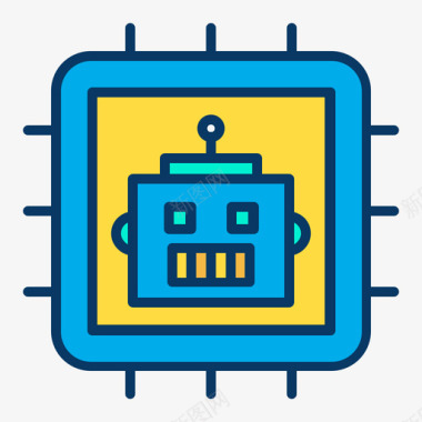 Cpu机器人10线性颜色图标图标