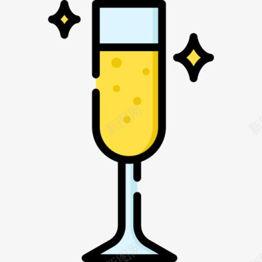 香槟58号酒吧线形颜色图标图标