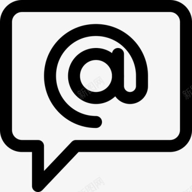 电子邮件地址联系人at标志聊天框图标图标
