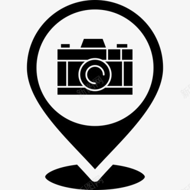 旅游者照相机地图图标图标