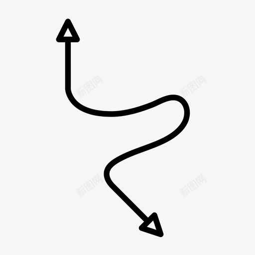 箭头折弯曲线图标svg_新图网 https://ixintu.com 导航 折弯 方向 曲线 箭头 箭头双头线