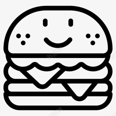 kawaii汉堡cheeseburger情感图标图标