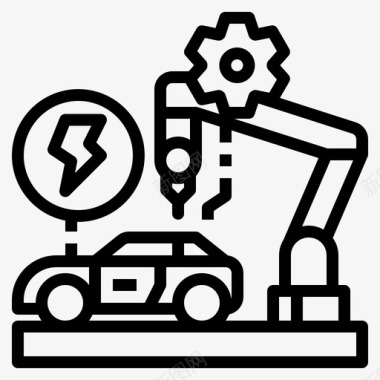 电动车生产电动车工厂图标图标