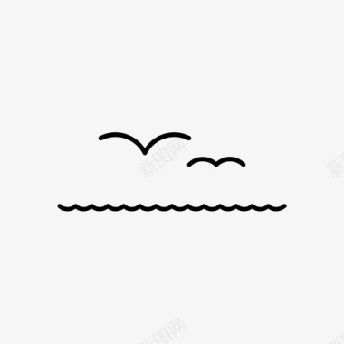海鸥海洋放松图标图标