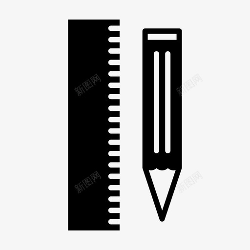 铅笔尺签名书写图标svg_新图网 https://ixintu.com 书写 公司 图标 填充 签名 铅笔