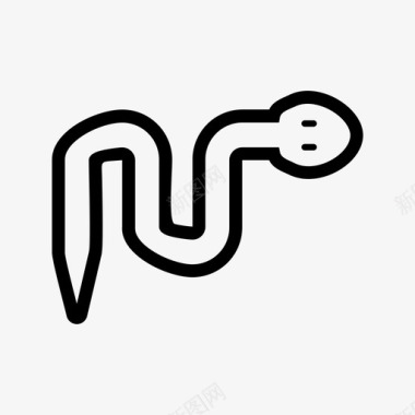 宠物蛇动物涂鸦图标图标