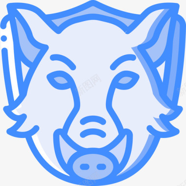 野猪狩猎9蓝色图标图标