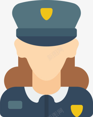 警察女权主义25岁平房图标图标