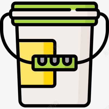 桶清洁88线性颜色图标图标