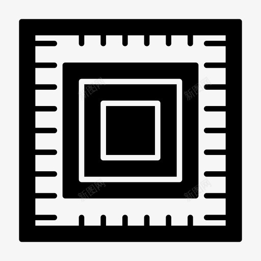 微芯片硬件处理器图标svg_新图网 https://ixintu.com 公司图标填充 处理器 微芯片 硬件