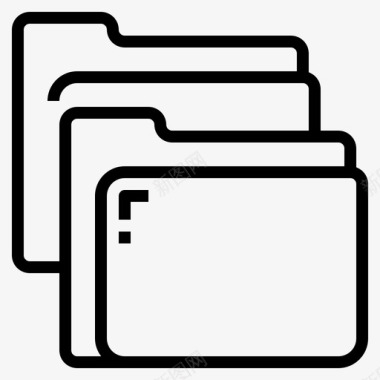 文件夹文件夹和文档5线性图标图标
