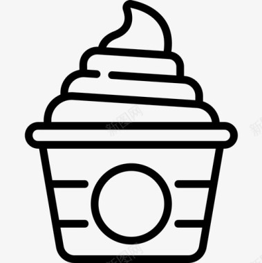 冰淇淋甜点和糖果9线性图标图标