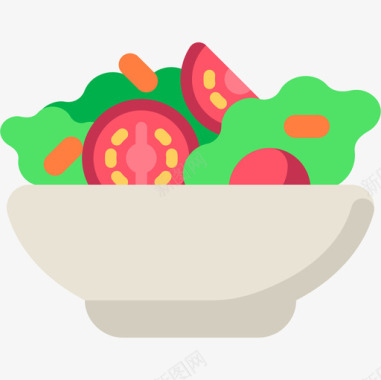 沙拉纯素食品5平淡图标图标