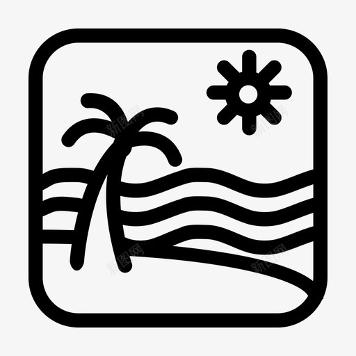 沙滩景观自然图标svg_新图网 https://ixintu.com 夏季 景观 沙滩 自然 阳光