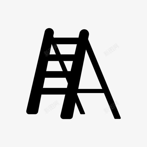 梯子固定装置机械工图标svg_新图网 https://ixintu.com 固定 工人 工具 机械 梯子 械工 装置