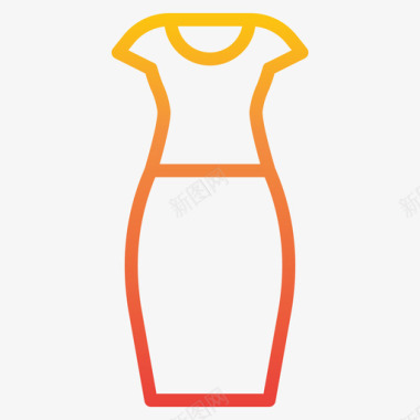 铅笔裙衣服121渐变色图标图标