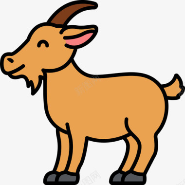 山羊动物27线性颜色图标图标