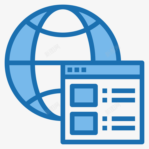 网站数字服务3蓝色图标svg_新图网 https://ixintu.com 数字 服务 网站 蓝色