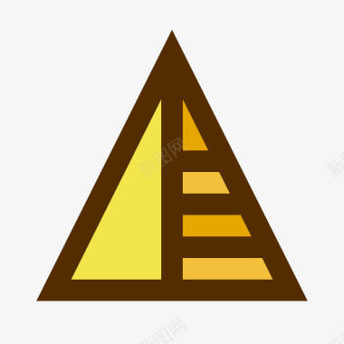 金字塔埃及51线性颜色图标图标