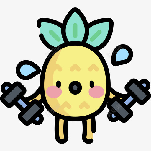 锻炼菠萝性格1线性颜色图标svg_新图网 https://ixintu.com 性格 线性 菠萝 锻炼 颜色