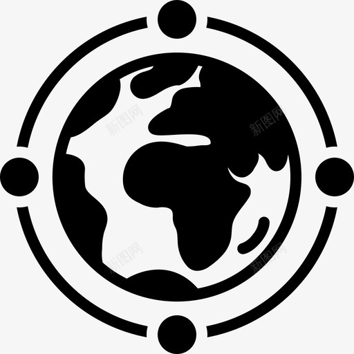地球连接地质学地图图标svg_新图网 https://ixintu.com 世界 地图 地球 地质学 网络 连接