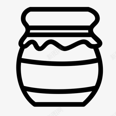 蜂蜜罐食品杂货店图标图标