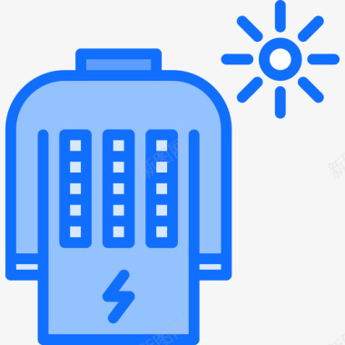 太阳能电池板小工具16蓝色图标图标