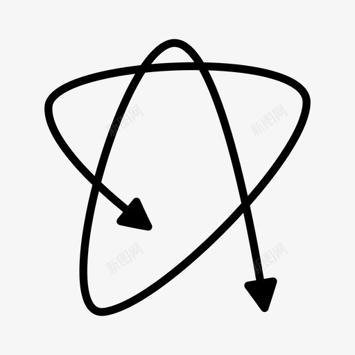 星形箭头曲线图标svg_新图网 https://ixintu.com 导航 方向 星形 曲线 箭头 粗体