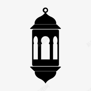 伊斯兰灯笼阿拉伯语灯图标图标