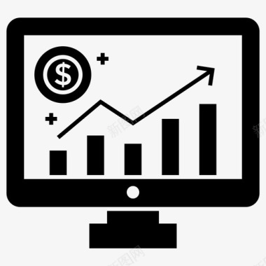 在线分析条形图报告增长分析图标图标