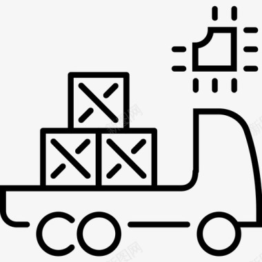 自动卡车货物生产图标图标