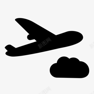 飞机和云飞行气象图标图标