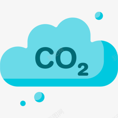 二氧化碳气候变化18平坦图标图标