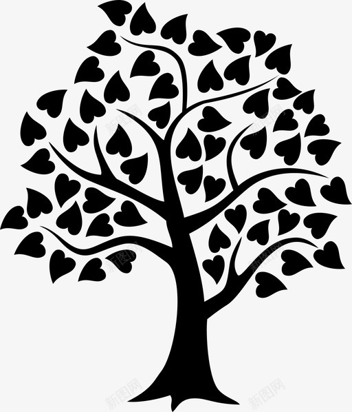 树抽象树叶图标svg_新图网 https://ixintu.com 剪影 抽象 树叶