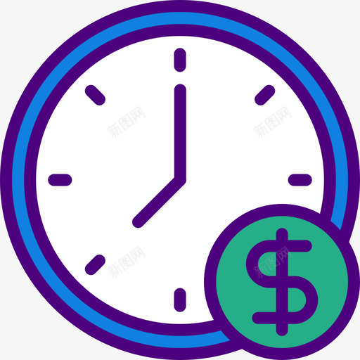 时间就是金钱密码和货币7线性颜色图标svg_新图网 https://ixintu.com 密码和货币7 时间就是金钱 线性颜色