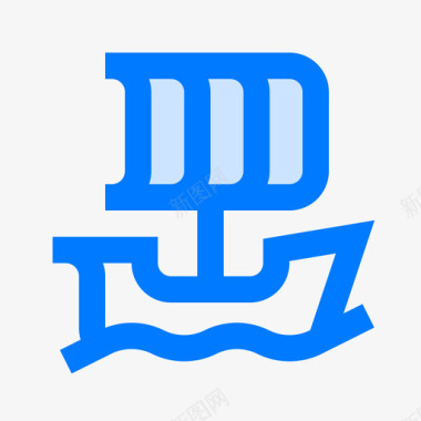 船中世纪57蓝色图标图标