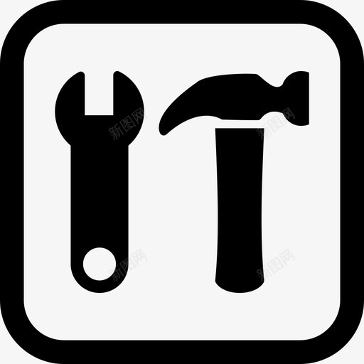 工具锤子扳手图标svg_新图网 https://ixintu.com 工具 扳手 施工 锤子