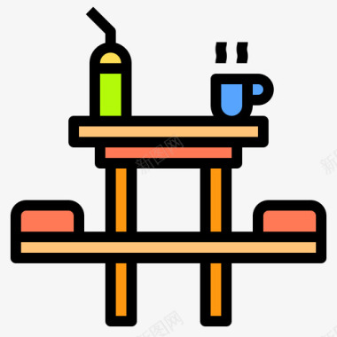 餐桌家用设备11线性颜色图标图标