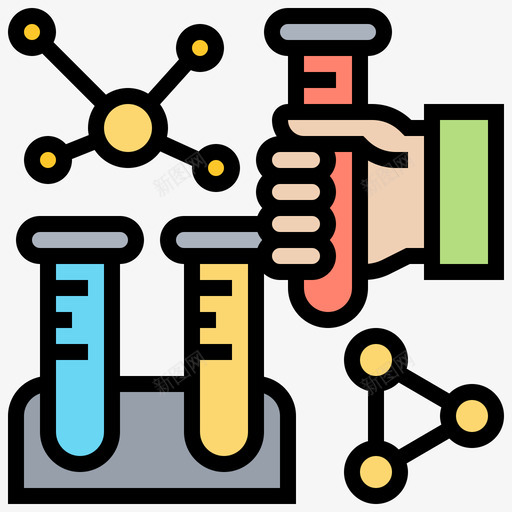 分子生物工程25线性颜色图标svg_新图网 https://ixintu.com 分子 生物工程 线性 颜色
