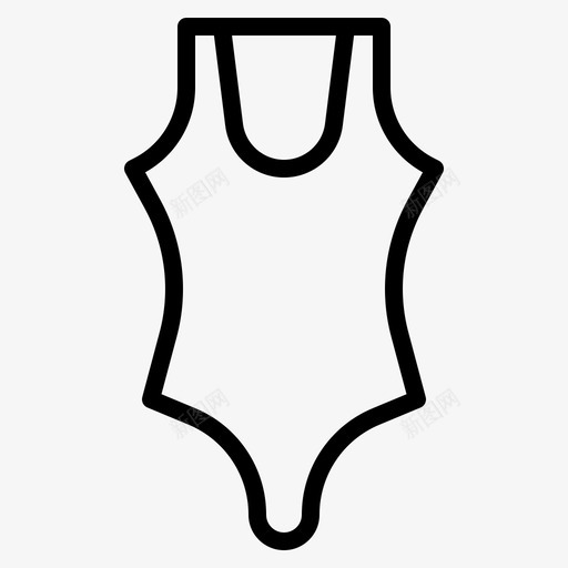 泳衣衣服120直线型图标svg_新图网 https://ixintu.com 泳衣 直线 线型 衣服