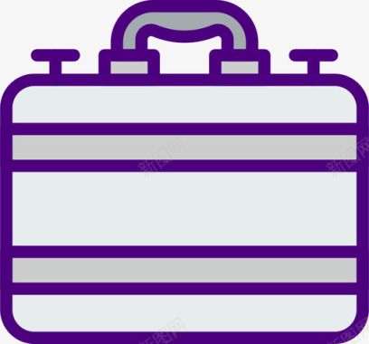 手提箱密码和货币7线性颜色图标图标