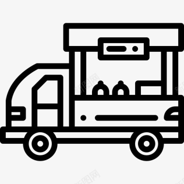街头食品车道路卡车图标图标