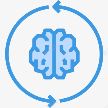大脑大脑概念5蓝色图标图标