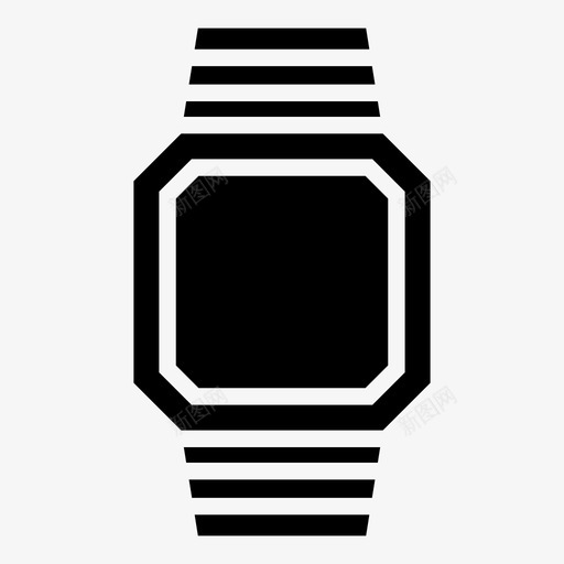 数字手表时钟时间图标svg_新图网 https://ixintu.com 数字手表 时钟 时间 时间字形 腕表