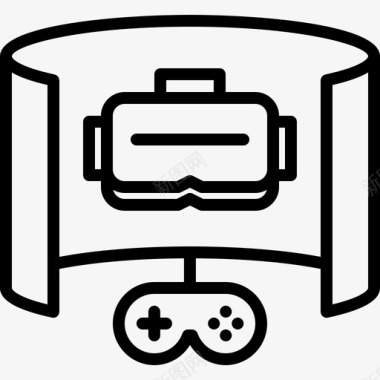 Vr眼镜视频游戏12线性图标图标
