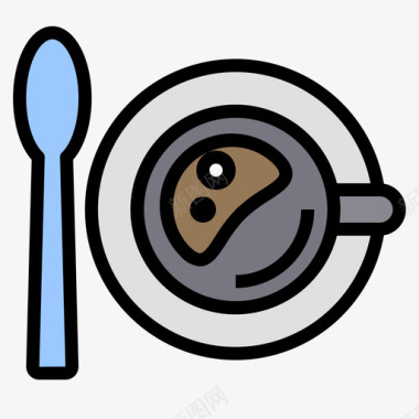 咖啡咖啡店109线性颜色图标图标